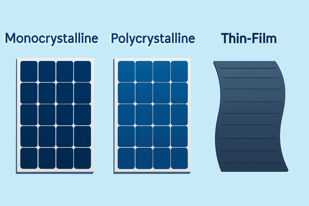 Types of Solar Panels: Monocrystalline, Polycrystalline, and Thin-Film